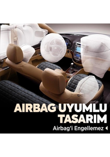 Premium Cepli Ortopedik Oto Koltuk Minder Seti - Oto Koltuk Kılıfı - Tam Set - Antrasit