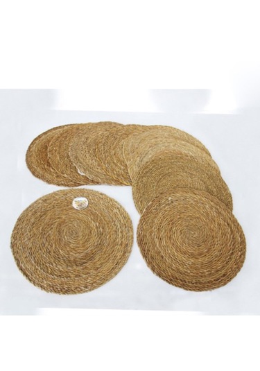 Hasır Supla 6'lı Set Amerikan Servis 34 Cm Çap Supla 6 Adet Hasır