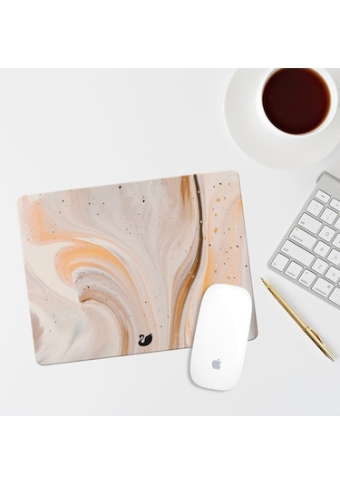 Açık Kahverengi Desenli Dikdörtgen Mouse Pad Mouse Altlığı