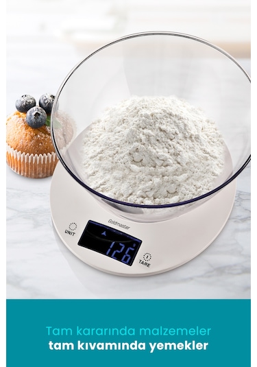 Goldmaster Menekşe Geniş Led Ekranlı Dokunmatik Dijital Hassas 1Gr-5Kg Mutfak Tartısı Terazisi