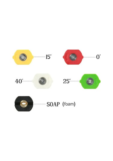 Youmex K Serisi Basınçlı Yıkama Makineleri İçin 5 Nozullu Eğimli Uzatma Çubuğu - 1.96ft Çok Renkli