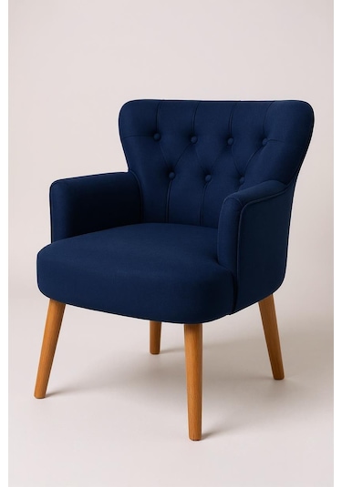 Roma Berjer - Modern Tekli Koltuk - Babyface Kumaş - Lacivert