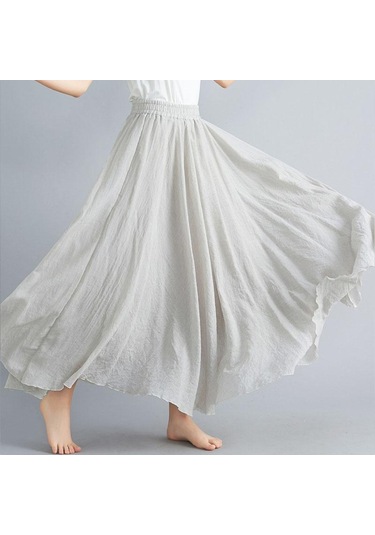 Yaz Sonbahar Kadın Etek Edebi Büyük Boy Pamuk Keten Yarım Etek Elastik Bel Keten A-line Etek Uzun Bölüm Saf Renk Rüzgar Salıncak Etek Bej Yaz Sonbahar Kadın Etek Edebi Büyük Boy Pamuk Keten Yarım Etek Elastik Bel Keten A-line Etek Uzun Bölüm Saf Renk Rüzgar Salıncak Etek Bej