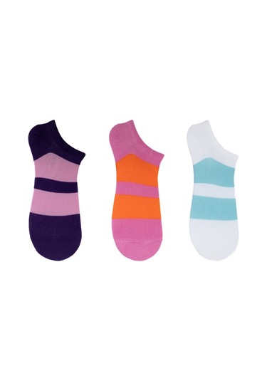 3 Çift Kadın Patik Çorap Çok Renkli