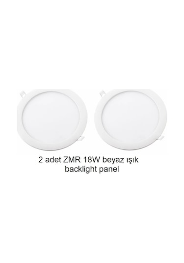 2 Adet Zmr 18w Beyaz Işık Slım Backlıght Panel Armatür Beyaz