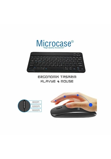 Microcase Huawei Matepad 11.5 S 2025 İçin Bluetooth Klavye Tr Sticker + Bluetooth Mouse + Tablet Standı - Al2765 Lazer