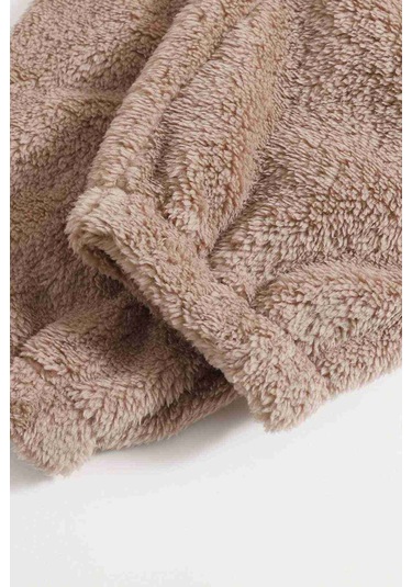 Merry See Kolsuz Askılı Peluş Polar Alt Üst Pijama Takımı Kahverengi 001