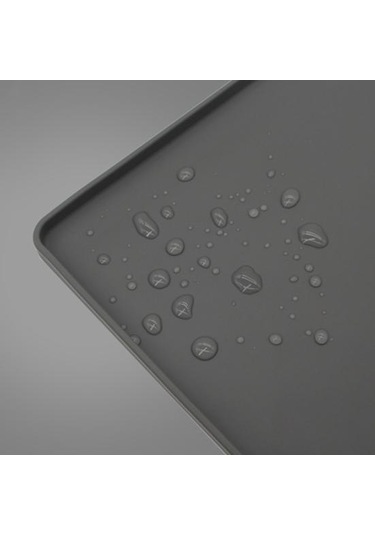 Su Geçirmez Evcil Hayvan Mama Matı Büyük Silikon Evcil Hayvan Mama Kabı Pedi Yükseltilmiş Kenarlı Kahve