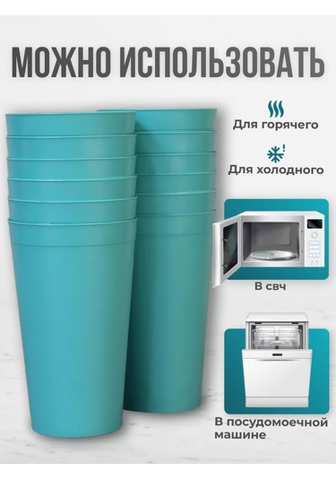 Angora Çok Kullanımlık Plastik Bardaklar 400 Ml, 12 Ad 355331504 Turkuaz