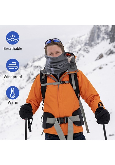 Wezone Polar Fleece Boyunluk: Kış Sporları İçin Ayarlanabilir, Reflektif Yüz Koruma Ve Sıcak Tutma Özellikli Koyu Gri