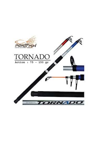 Portfish Tornado 330 Cm 75-150g Atarlı Fiber Teleskopik Olta Kamışı Mavi