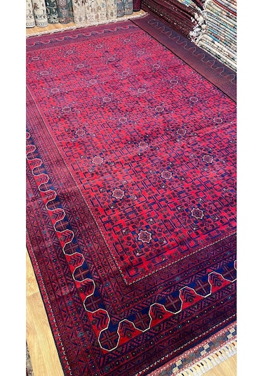 El Dokuma Afghan Halısı Bordo