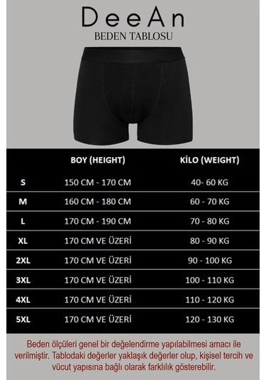 Erkek Siyah Düz Likralı Boxer Şort 10 Lu 10'lu Siyah