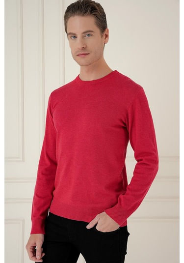 Tr 875 Slim Fit Kırmızı Klasik Triko Kırmızı