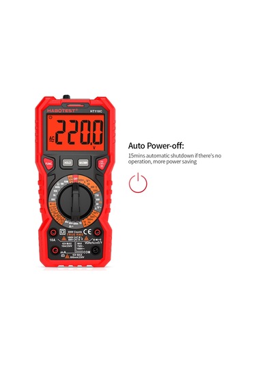 Habotest Ht118c Manuel Aralığı Çok Siyah Kırmızı Dijital Multimetre