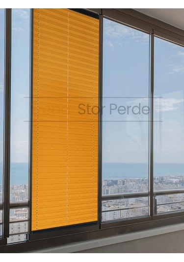 Truncu Plise Katlanır Cam Balkon Perdesi - Ofis Perdesi - Salon Perdesi - 032 Truncu