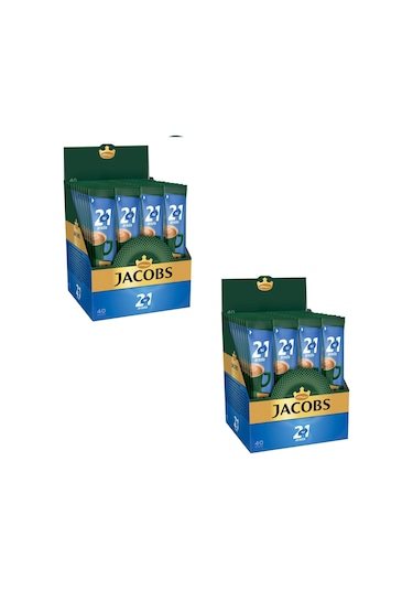 Jacobs 2'si 1 Arada Karışım Kahve 80 Adet 40'lı Kutu x 2