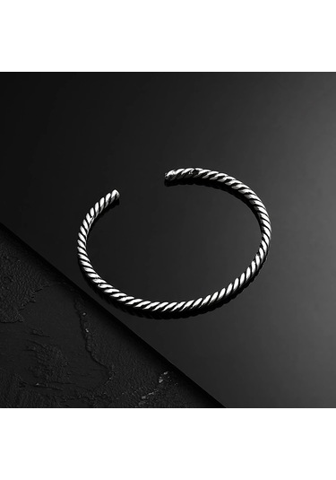 925 Ayar Gümüş Burma Unısex Kelepçe Bileklik Gümüş