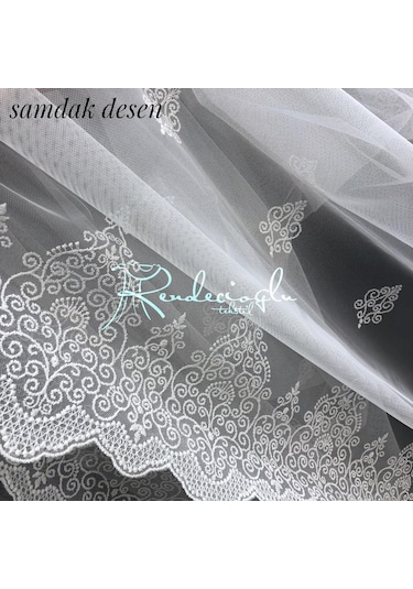 Tül Perde Kırışmaz Grek Zemin Serpme Işleme 2 Farklı Desen Çok Renkli