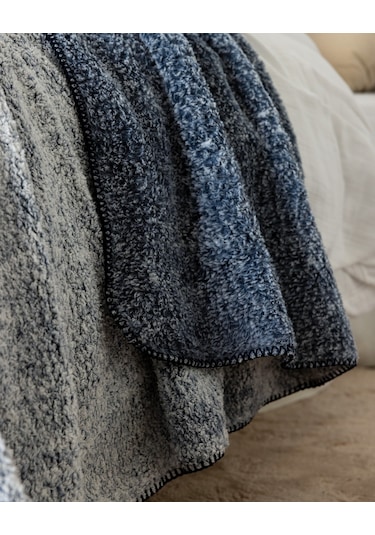 Madame Coco Nord Sherpa Tek Kişilik Battaniye - İndigo Indigo