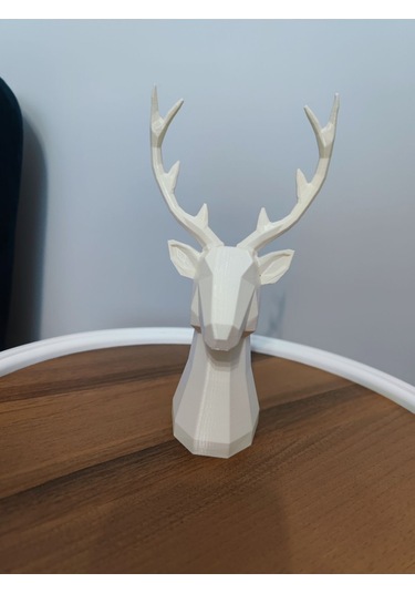 Geyik Figürlü Modern Dekoratif Hediyelik Biblo Kemik Beyazı 22cm Gizzstore Home
