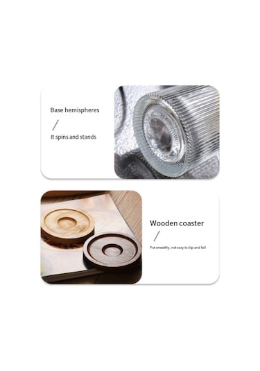 Xurunkeji 10 Adet Şarap Bardakları Masa Altlıkları Şarap Bardakları Döndürme Cam Bardak Altlığı Şarap Altlığı Çay Fincanı Altlığı Bardak Altlığı Ceviz Ceviz