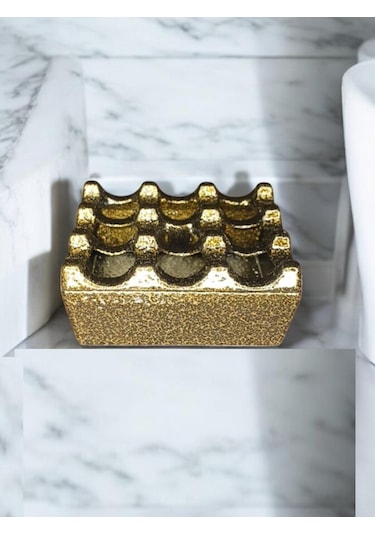 Zethome Kare Küllük Cafe Dore Altın Sarısı Krom Kafe Kül Tablası