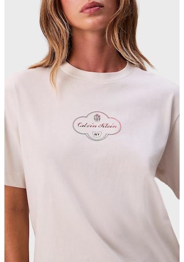 Calvin Klein Bayan T Shirt Lv047e811g Ybh Krem Krem Calvin Klein Bayan T Shirt Lv047e811g Ybh Krem Krem