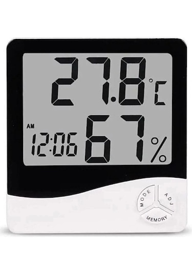 Dijital Oda Termometresi Sıcaklık Ve Nem Ölçer Masa Saati Alarm