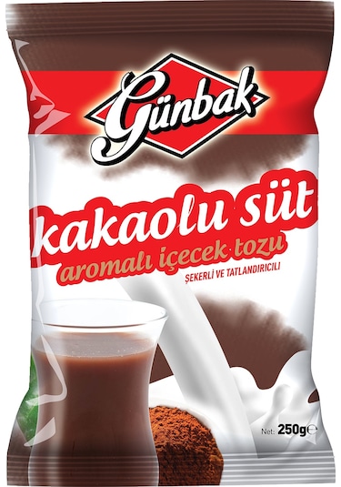 Günbak Kakaolu Süt Aromalı İçecek Tozu 250 G