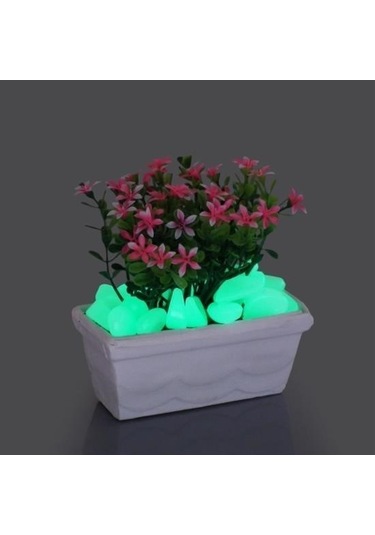 Buffer Gece Karanlıkta Işık Vererek Parlayan Dekoratif Çakıl Taşları Mavi