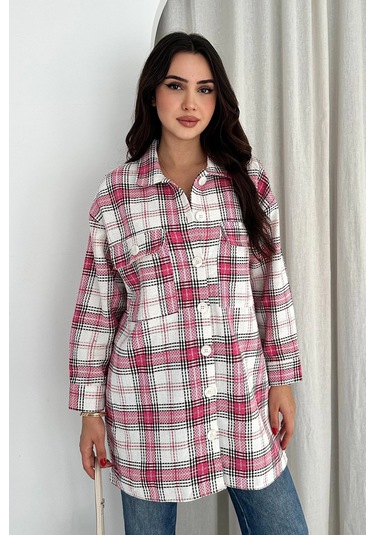 Uzun Oduncu Gömlek Pembe Pembe