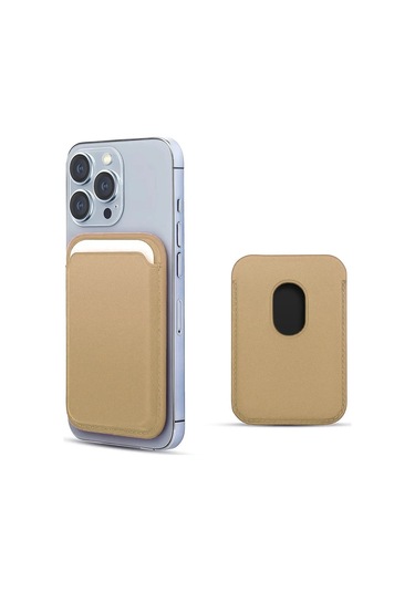 Forzacase İphone Tüm Modeller İle Uyumlu Magsafe Özellikli Manyetik Deri Cüzdan Kartlık - Fc098 Gold