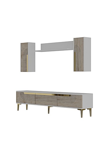 Tvr1803btg - Meyra Tvr180 Ünitesi Takım Beyaz-traverten-gold 180cm Beyaz-traverten-gold