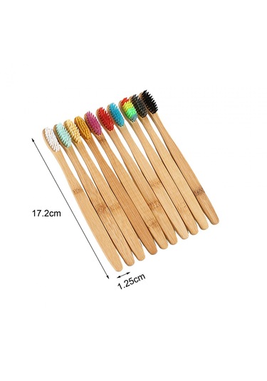 Suntek 10x Ahşap Diş Fırçası Yumuşak Kıllar Temizlik Için