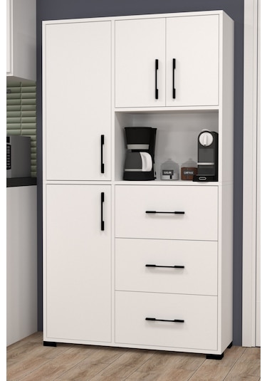 Berlin Çekmeceli Ve Kapaklı Çok Amaçlı Dolap Beyaz