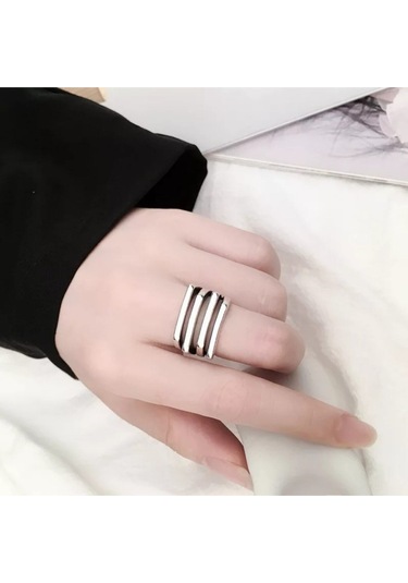 925 Ayar Gümüş Çok Katmanlı Bohem Tarz Yüzük