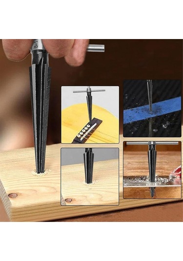 6166 Bits Saplı T Kollu Ahşap Delme Konik Rayba Ve Matkap Ucu Seti