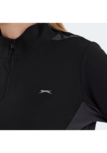 Slazenger RECTOR Kadın Fermuarlı Dik Yaka Cepli Siyah Eşofman Takımı