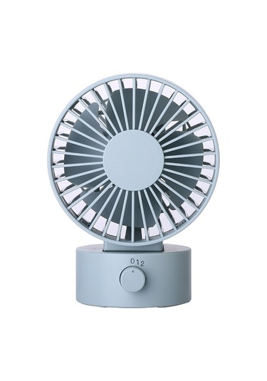 Mkjınmeı Usb Mini Ofis Masaüstü Çift Bıçaklı Fan 5lc0ı3 Açık Mavi
