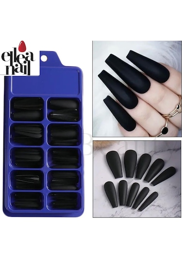 Ellea Nail Balerın Takma Tırnak 100'lü Mat Siyah