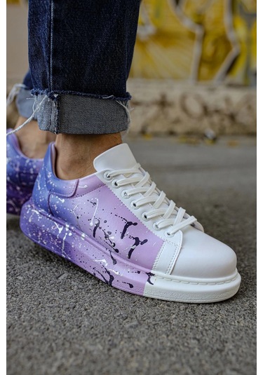 Ch254 - Cbt Pittura Erkek Ayakkabı 447 Beyaz / Mor Çok Renkli