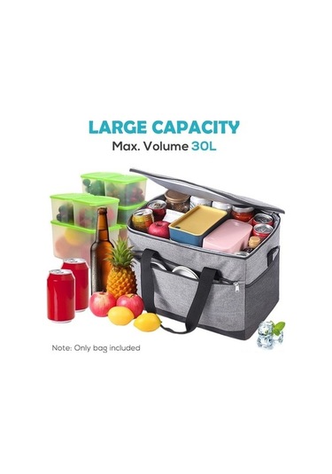 Funtree 30l Isolate Soğutucu Çanta, Sızdırmaz Öğle Yemeği Tote, Piknik Ve Kamp İçin Gri