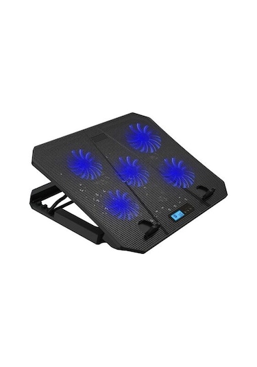 Juo Ventus 5 Fanlı 2200 RPM LCD Ekranlı Led Aydınlatmalı Hız ve Yükseklik Ayarlı Gaming Oyuncu Notebook Soğutucu