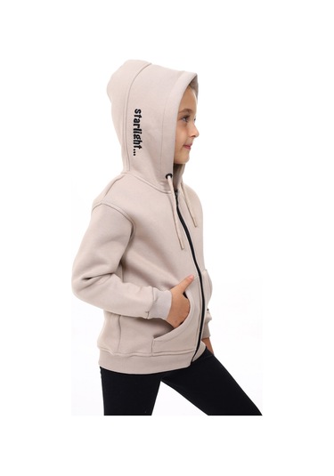 Toontoy Kız Çocuk Nakışlı Hırka Bej