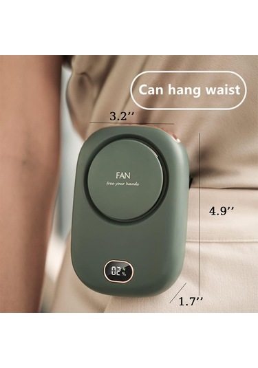 Boyun İçin Kişisel Fan Usb Mini Fan Landard 3 Hızlı Dijital Ekran Pil Partılı Deluxe Kolye Fan Fan Fan Fan Çalışıyor Çalışma İçin Pişirme