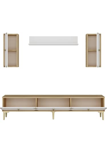 Tvr1897dbg Alfa Tv Ünitesi Takımı Safirmeşe-beyaz-gold 180cm