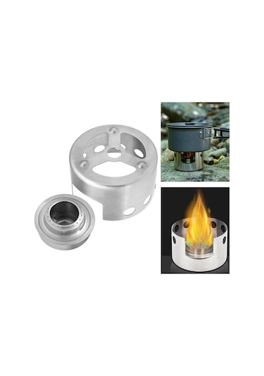 Sones Açık Piknik Sobası Paslanmaz Çelik Taşınabilir Mini Alkol Sobası Kapaklı Çok Renkli