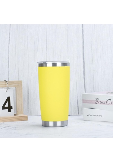 Sarı Termal Kupa Bira Bardağı Tumbler Paslanmaz Çelik Çift Duvar Vakum Yalıtımlı Kahve Çay Kupa Geniş Ağızlı Su Şişesi Drinkware Zh Sarı
