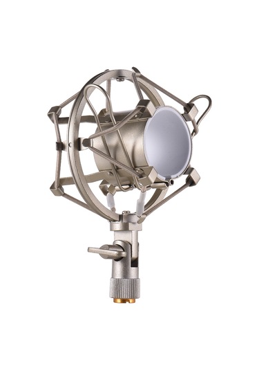 Reedark Metal Mikrofon Şok Montajı 43-46mm - Gümüş Tampon, Titreşim İzolasyonu, 3/8" & 5/8" Uyumlu, Stüdyo/görüntülü Konferans - Altın